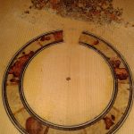 Amboyna burl Rosette with scrapings in Spruce